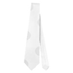 Polka Dots - Pale Gray on White Necktie (One Side)
