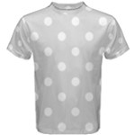 Polka Dots - White on Gainsboro Gray Men s Cotton Tee