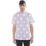 Polka Dots - White on Gainsboro Gray Men s Sport Mesh Tee