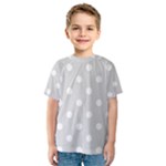 Polka Dots - White on Gainsboro Gray Kid s Sport Mesh Tee