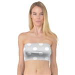 Polka Dots - White on Gainsboro Gray Bandeau Top