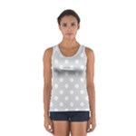 Polka Dots - White on Gainsboro Gray Women s Sport Tank Top