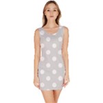 Polka Dots - White on Gainsboro Gray Bodycon Dress