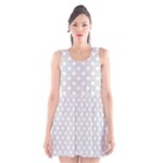 Polka Dots - White on Gainsboro Gray Scoop Neck Skater Dress