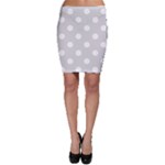 Polka Dots - White on Gainsboro Gray Bodycon Skirt