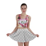 Polka Dots - White on Gainsboro Gray Mini Skirt