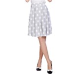 Polka Dots - White on Gainsboro Gray A-Line Skirt