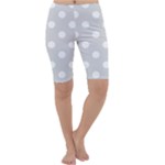 Polka Dots - White on Gainsboro Gray Cropped Leggings