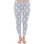 Polka Dots - White on Gainsboro Gray Winter Leggings