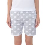 Polka Dots - White on Gainsboro Gray Women s Basketball Shorts