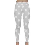 Polka Dots - White on Gainsboro Gray Yoga Leggings