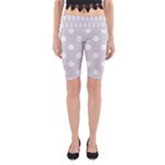 Polka Dots - White on Gainsboro Gray Yoga Cropped Leggings