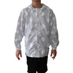 Polka Dots - White on Gainsboro Gray Hooded Wind Breaker (Kids)