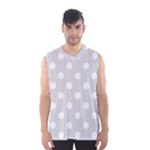 Polka Dots - White on Gainsboro Gray Men s Basketball Tank Top