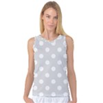 Polka Dots - White on Gainsboro Gray Women s Basketball Tank Top