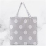 Polka Dots - White on Gainsboro Gray Grocery Tote Bag
