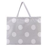 Polka Dots - White on Gainsboro Gray Zipper Large Tote Bag