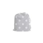 Polka Dots - White on Gainsboro Gray Drawstring Pouch (XS)