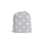 Polka Dots - White on Gainsboro Gray Drawstring Pouch (S)