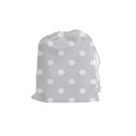 Polka Dots - White on Gainsboro Gray Drawstring Pouch (M)