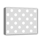 Polka Dots - White on Gainsboro Gray Deluxe Canvas 14  x 11  (Stretched)