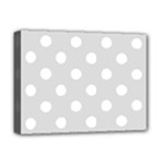 Polka Dots - White on Gainsboro Gray Deluxe Canvas 16  x 12  (Stretched)