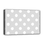 Polka Dots - White on Gainsboro Gray Deluxe Canvas 18  x 12  (Stretched)