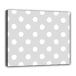 Polka Dots - White on Gainsboro Gray Deluxe Canvas 24  x 20  (Stretched)