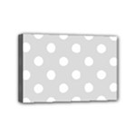 Polka Dots - White on Gainsboro Gray Mini Canvas 6  x 4  (Stretched)