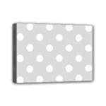 Polka Dots - White on Gainsboro Gray Mini Canvas 7  x 5  (Stretched)