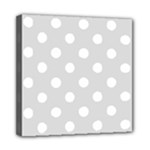 Polka Dots - White on Gainsboro Gray Mini Canvas 8  x 8  (Stretched)