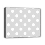 Polka Dots - White on Gainsboro Gray Canvas 10  x 8  (Stretched)