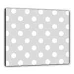 Polka Dots - White on Gainsboro Gray Canvas 24  x 20  (Stretched)