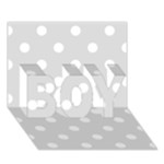 Polka Dots - White on Gainsboro Gray BOY 3D Greeting Card (7x5)
