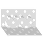 Polka Dots - White on Gainsboro Gray Twin Hearts 3D Greeting Card (8x4)