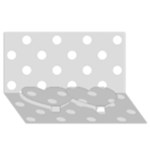 Polka Dots - White on Gainsboro Gray Twin Heart Bottom 3D Greeting Card (8x4)