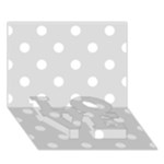 Polka Dots - White on Gainsboro Gray LOVE Bottom 3D Greeting Card (7x5)