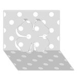 Polka Dots - White on Gainsboro Gray Clover 3D Greeting Card (7x5)