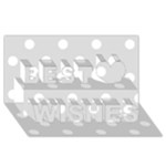 Polka Dots - White on Gainsboro Gray Best Wish 3D Greeting Card (8x4)