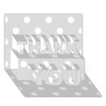 Polka Dots - White on Gainsboro Gray THANK YOU 3D Greeting Card (7x5)