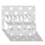 Polka Dots - White on Gainsboro Gray You Rock 3D Greeting Card (7x5)