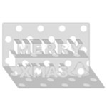 Polka Dots - White on Gainsboro Gray Merry Xmas 3D Greeting Card (8x4)