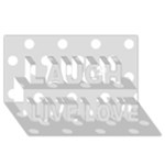 Polka Dots - White on Gainsboro Gray Laugh Live Love 3D Greeting Card (8x4)