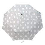 Polka Dots - White on Gainsboro Gray Folding Umbrella