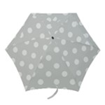 Polka Dots - White on Gainsboro Gray Mini Umbrella