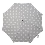 Polka Dots - White on Gainsboro Gray Hook Handle Umbrella (Large)