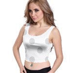 Polka Dots - Gainsboro Gray on White Crop Top