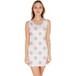 Polka Dots - Gainsboro Gray on White Bodycon Dress