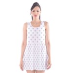 Polka Dots - Gainsboro Gray on White Scoop Neck Skater Dress