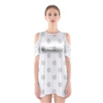 Polka Dots - Gainsboro Gray on White Women s Cutout Shoulder Dress